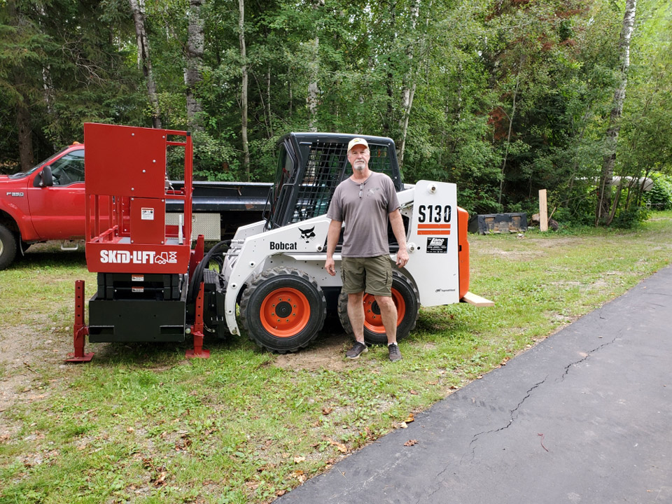 Bill with Skid-Lift on his Bobcat